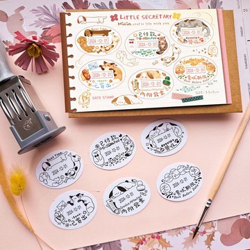 替換式橢圓日期章-小小秘書 DATE-C06