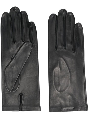 Manokhi - tonal-stitching leather gloves - women - Leather - 8 - Black
