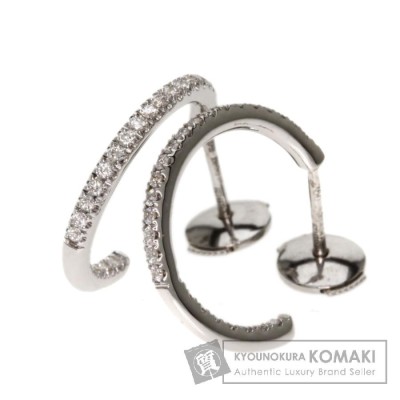 De Beers デビアス ダイヤモンド フープ ピアス K18ホワイト ...