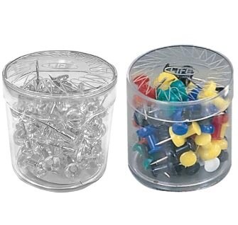 徠福 美式圖釘 綜合色/全透明 50入/盒 NO.50【APP滿額下單10%點數(單一帳號最高5000點)】1/31止