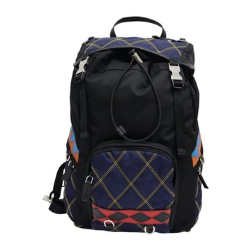 PRADA 普拉達 黑色 尼龍 絎縫 後背包 【二手名牌BRAND OFF】