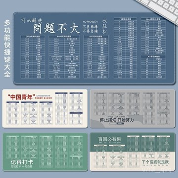 創意文字滑鼠墊 快捷文字滑鼠墊 個性滑鼠墊簡約文字快捷鍵鼠標墊超大號工位桌麵墊男女生辦公電腦鍵盤墊定製快捷鍵滑鼠墊