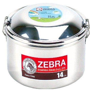 ZEBRA THAILAND 斑馬牌 圓型雙層便當 14cm SUS 304不鏽鋼  銀色  1個