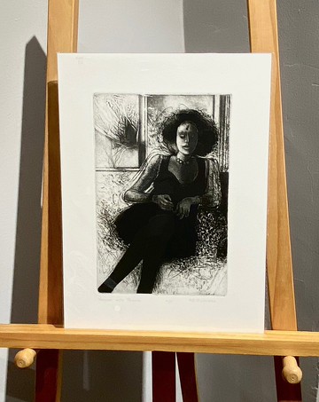 Robert B.Muirhead-戴著珍珠項鍊的女人WOMAN WITH PEARLS-版畫