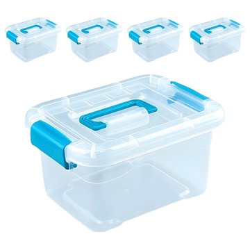 JOEKI 透明手提箱 迷你號 + 蓋  透明色  5個  13.4 x 9.2 x 9.1cm