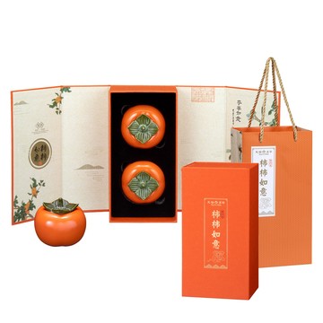 天仁茗茶 柿柿如意宮廷普洱茶禮盒-附提袋80g