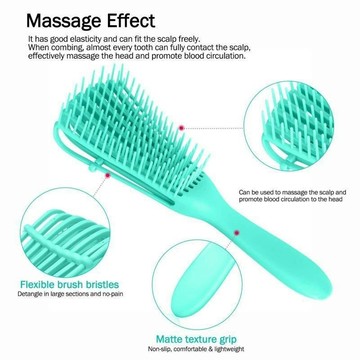📣免運🔥臺灣出貨🔥八爪梳子順髮刷非洲紋理Curly Hair brush捲髮油濕幹厚髮質女士用
