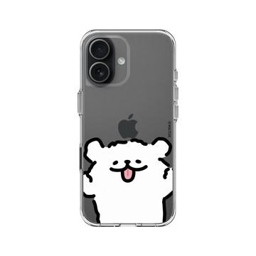 iPhone 17 Clear Case（相機按鈕） 透明 - Maltese線條小狗 - 線條小狗扮鬼臉