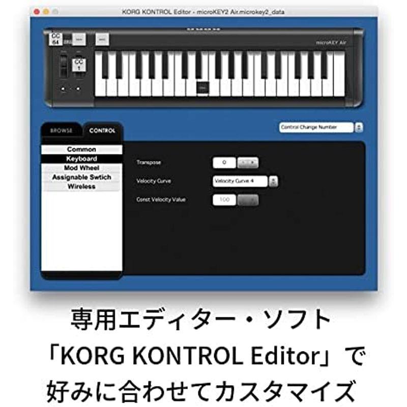 KORG （コルグ） ワイヤレス MIDI キーボード コントローラー Bluetooth DTM プラグイン付属 microKEY2 Ai