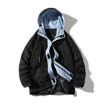 戶外沖鋒衣寬鬆百搭日系男秋工裝夾克【聚物優品】