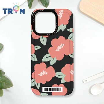 TRON IPHONE 16 PRO 平塗手繪花朵A款 防摔 MAGSAFE 磁吸 太空載具殼 透白 手機殼