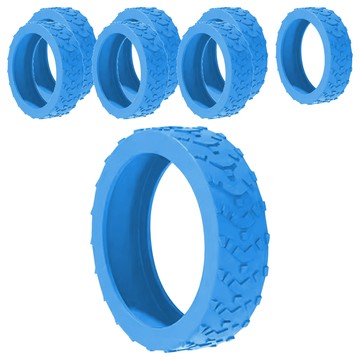 行李箱靜音防磨矽膠輪套8件組 24 x 12 x 2mm 50g  藍色  1組