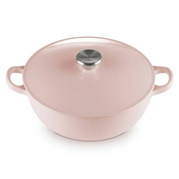 LE CREUSET 媽咪鐵鍋 鋼頭  雪紡粉  1個  24cm