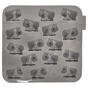 siliconezone 施理康 ZOO耐熱犀牛造型巧克力模 冰模 OM-11667-AA 17.6 x 18.4 x 1.5cm 85g  犀牛造型 灰色  1個