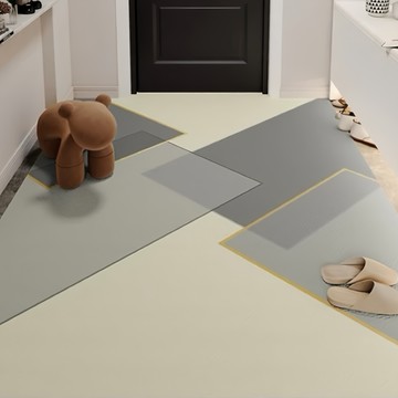 侘寂風 防滑PVC皮革地墊  50 x 80cm  竹門青  1個