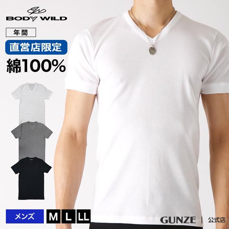 グンゼ GUNZE ボディワイルド BODY WILD Vネック Tシャツ メンズ