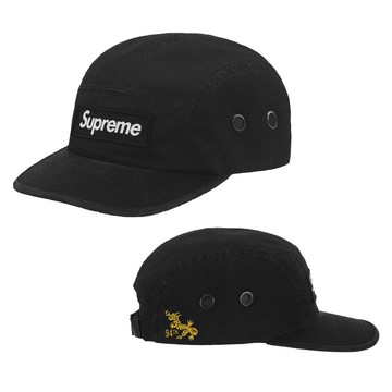 SUPREME 1994年創立 龍年 MILITARY CAMP CAP 黑 斜紋布 五分割 (SS26H45)