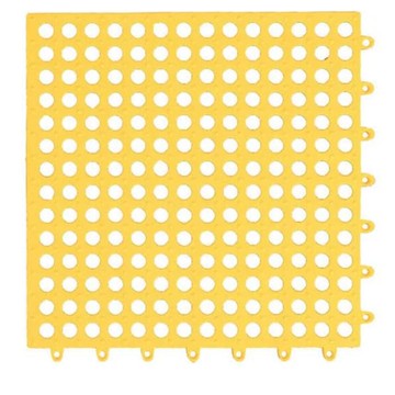 JustHome 無毒橡膠浴室拼接地墊30x30cm 4入組 黃