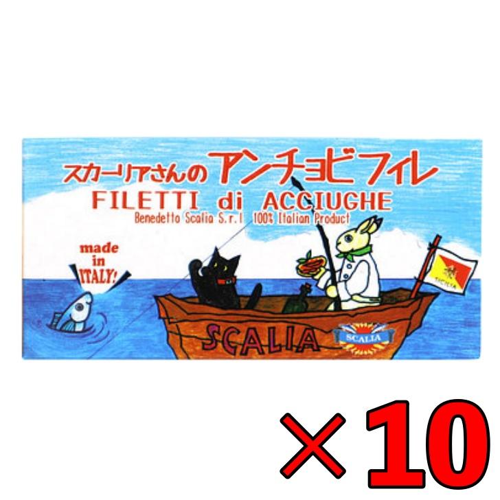 スカーリア スカーリアさんのアンチョビ 45g 10個 缶 固形量 23g アンチョビ フィレ