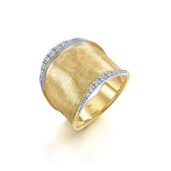 Marco Bicego 「Lunaria」18K黃白分色黃金鑽石戒指