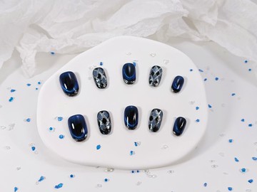 【YUE】藍夜貓影 - 貓眼穿戴甲