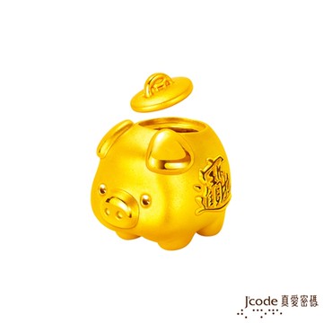 J code真愛密碼金飾 撲滿小豬存錢筒硬金擺件-小
