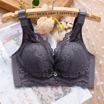 【Amhome】柔棉蕾絲文胸內衣聚攏厚杯收副乳無鋼圈大碼胸罩 # 115759(現貨+預購)