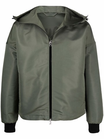 Alexander McQueen - logo-printed windbreaker - men - Polyester/Polyamide/Spandex/Elastane/Silk - 48 - Green