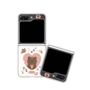 愛心小熊適用三星zflip7透明手機殼zflip6折疊屏flip5全包W25心系天下保護套超薄大視窗小眾女新款高級防摔