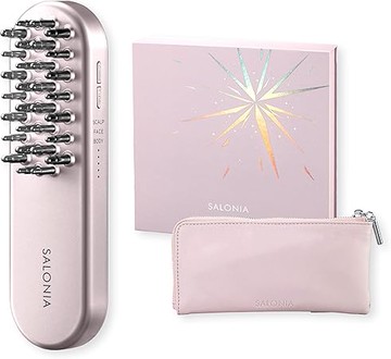【日本代購】Salonia EMS 提拉刷粉紅色禮盒電刷美容儀電動頭皮刷提升-經典款