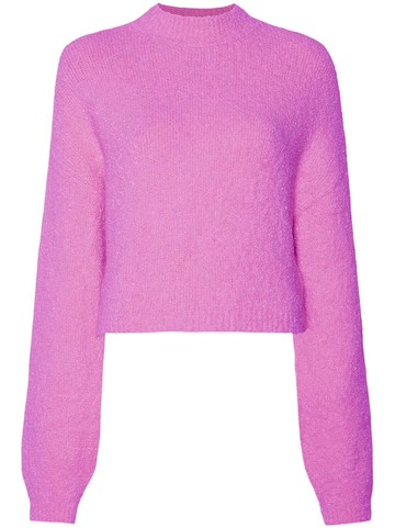 LAPOINTE - long-sleeve cropped sweater - women - Silk/Elastane/Polyamide/Alpaca - L - Pink