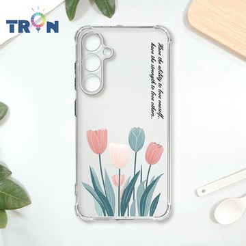 TRON 三星 A55 小清新花朵透明殼 四角防摔 軟殼 手機殼