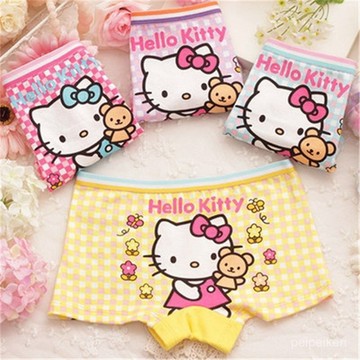 【臺灣-出貨】4條2條裝兒童內褲女童純棉平角三角小孩寶寶短褲女大中童學生褲衩 KPGB