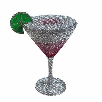 嚴選Martini crystal clutch新款雞尾酒高腳杯鑲鉆晚宴包手拿女包