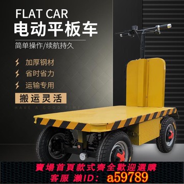 【台灣公司 可打統編】電動平板車四輪拉貨車電動拖車建筑工地搬運車載重王站騎倉儲車