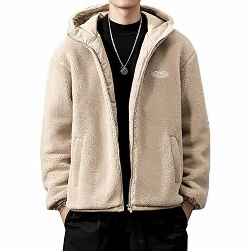 Angelcity ボアジャケット メンズ ボアブルゾン フリースジャケット ジャンパー ジャケット フード付き もこもこ コート アウター 通販 Lineポイント最大0 5 Get Lineショッピング