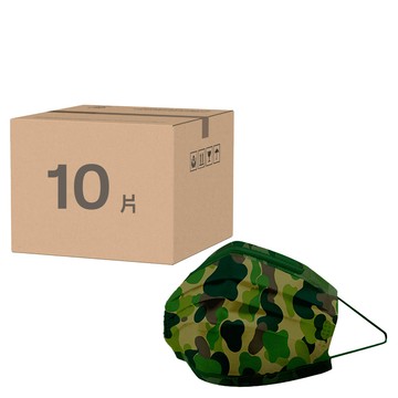 LAITEST 萊潔 成人醫療防護口罩  軍綠迷彩  5片  2包