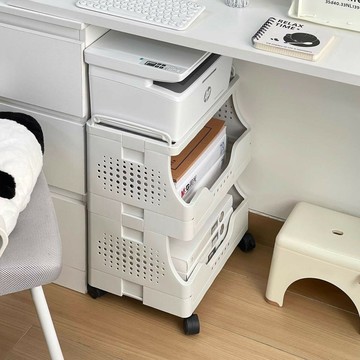 文件架 雜志架 檔案架 免運 附發票 收納辦公零食推車置物架工位桌下文件落地整理架打印機多層收納架