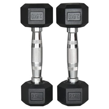 三次方 六角包膠啞鈴 fb007-0  2.5kg  2個