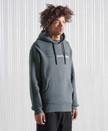 Superdry Men's Men's Surplus Graphic Brushed Hoodie Grey / Iron Gate - Size: S