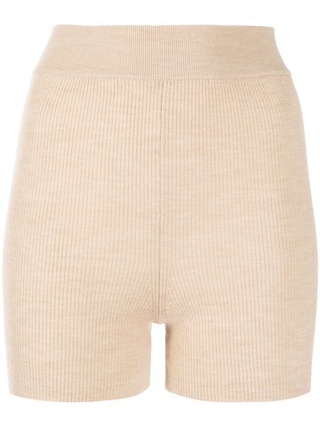 Cashmere In Love - Alexa ribbed-knit biker shorts - women - RWS Wool/Sustainable Fibre Alliance (SFA) Cashmere - L - White
