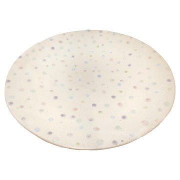 日本 美濃燒 手作圓盤 陶  20.7 x 1.8cm  白色  1個