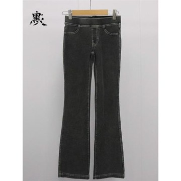 歐美單春秋夏款童裝  女大童全松緊高彈修身牛仔微喇褲   DD