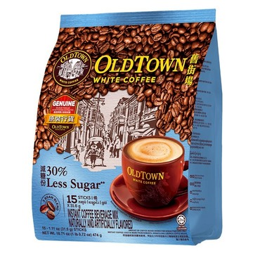 OLDTOWN WHITE COFFEE 舊街場白咖啡 3合1減糖白咖啡  31.6g  15條  1袋