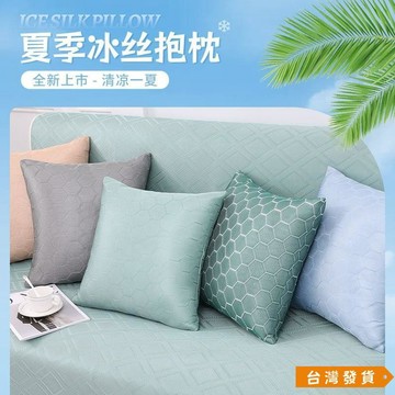 【台灣發貨】【1215人好評】四季冰絲高顔值格子抱枕套沙髮客廳涼感透氣枕套不含芯涼席靠背套 LSJD