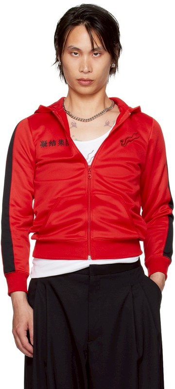 LU'U DAN 红色 CLOT 联名 Zip Shrunken 连帽衫