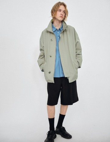 日系復古 廓型長款夾克外套