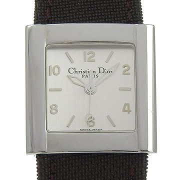 【日本直送】Christian Dior 迪奧 Riva 手錶 D80-100 不鏽鋼x帆布 石英 指針式顯示 銀色錶盤 女仕款【二手】