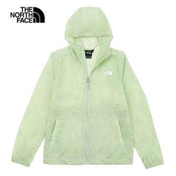 【The North Face 官方旗艦】北面女款綠色防風防曬腰部抽繩連帽外套｜7WCAI0G