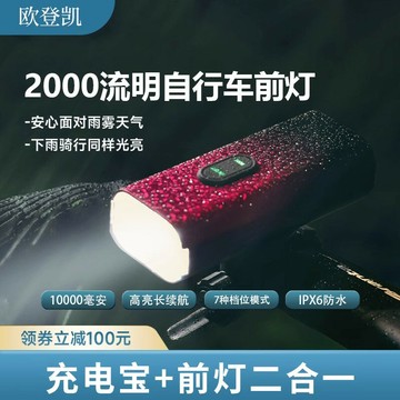 【台灣公司 可開發票】歐登凱登山自行車前燈強光夜騎支架超亮防水車燈充電登山車燈